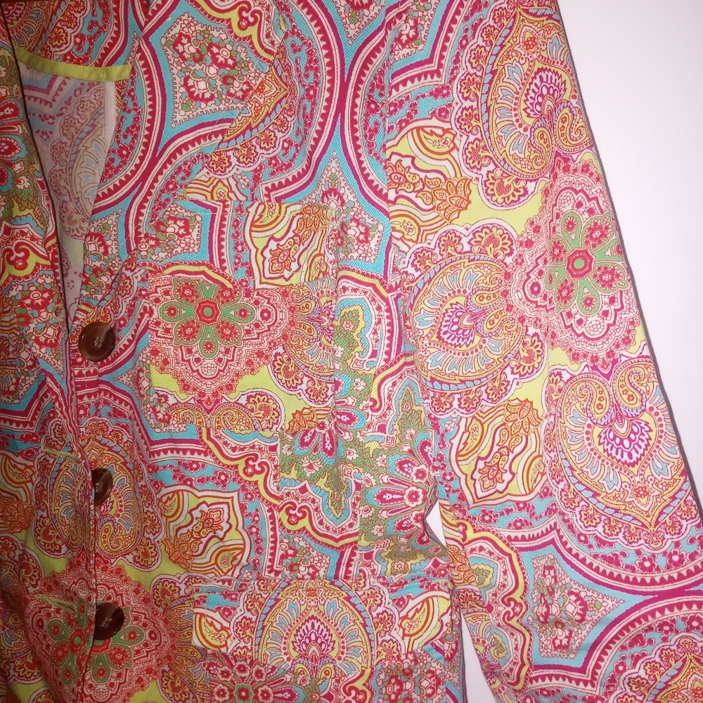 Women's charter club two-piece Paisley Blazer and short set - Picture 15 of 15